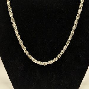 Heavy 925 Sterling Silver Rope Chain Necklace 30" 54.5g